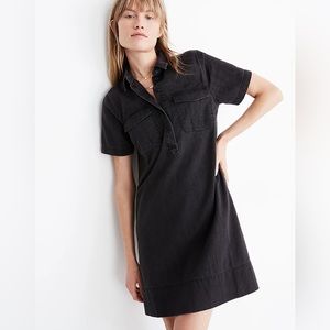 NWOT Madewell Denim Short-Sleeve Popover Shirtdress in Lunar Wash